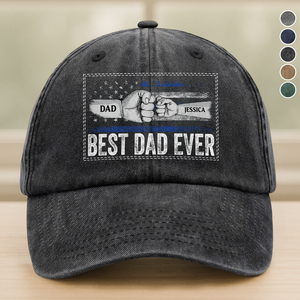 Personalized Gift Best Dad Ever Washed Denim Baseball Cap LM32 893981