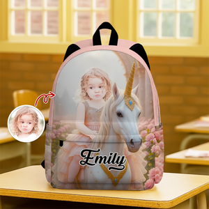 Custom Photo Boy Riding Dinosaur Backpack Back To School Gift For Son Daughter CH07 896466