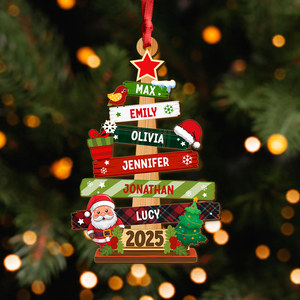 Personalized Our Family Christmas Tree Wood Ornament Christmas Gifts For Mom, Dad HA75 897502