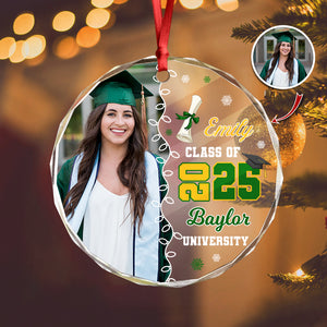 Custom Photo Class Of 2026 Glass Ornament Gift For Graduation LM32 897317