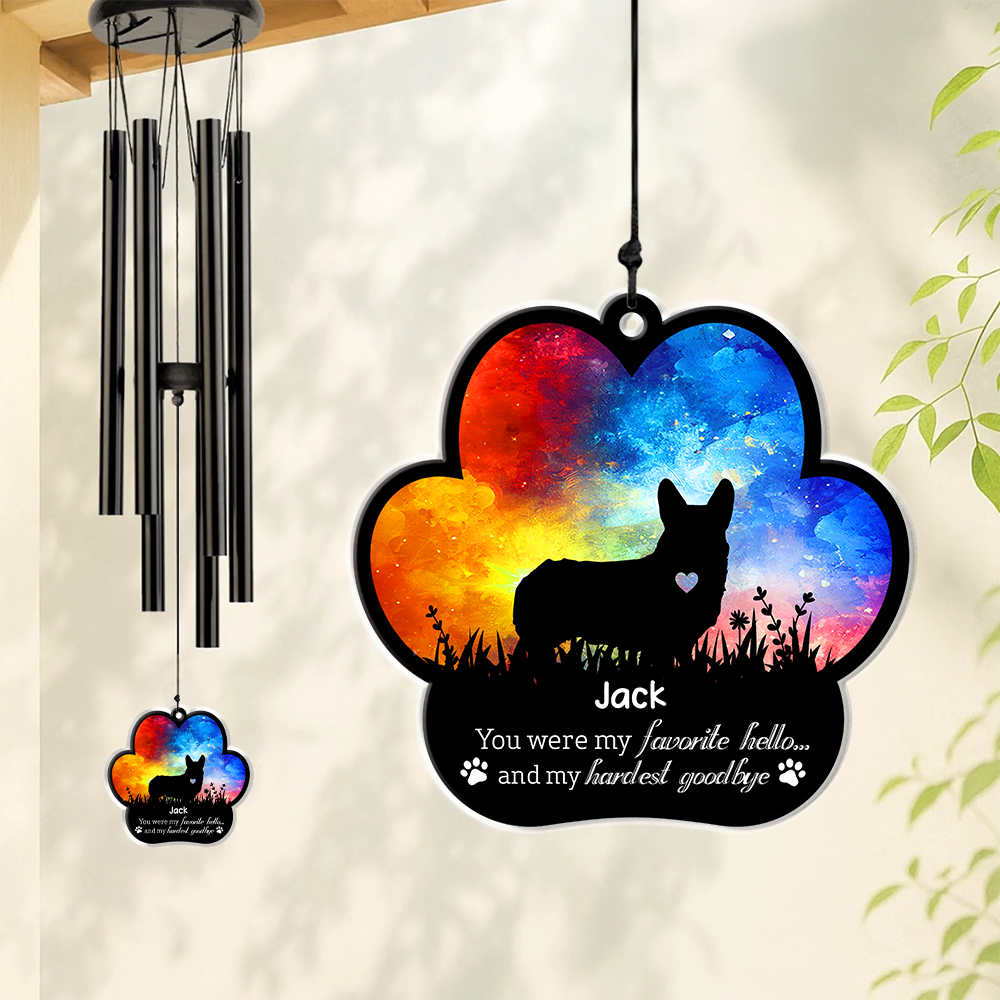 Custom Name And Dog Forever In My Heart Dog Memorial Acrylic Wind Chimes LM32 893763