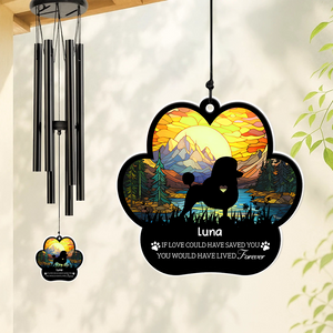 Custom Name And Dog Forever In My Heart Dog Memorial Acrylic Wind Chimes LM32 893763