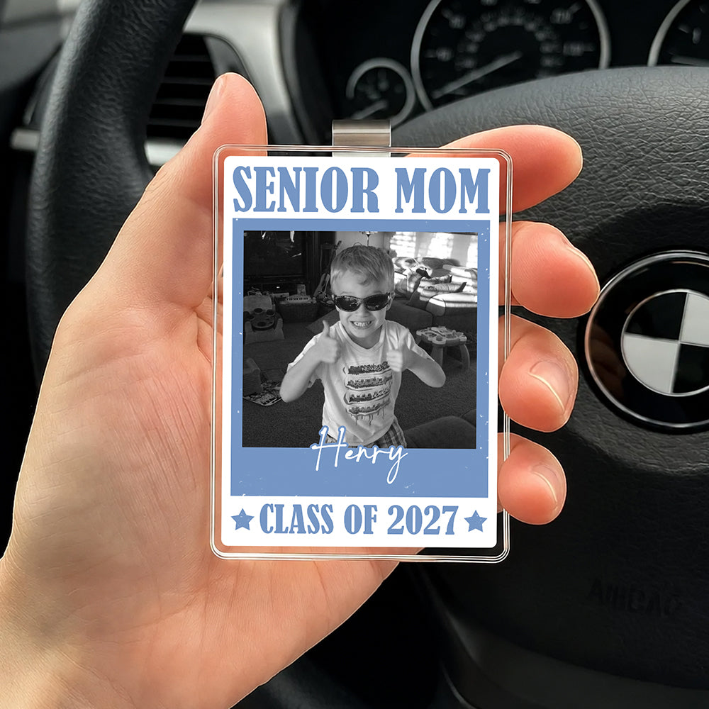 Custom Photo Senior Mom - Class Of 2027 Acrylic Car Visor Clip HA75 922088