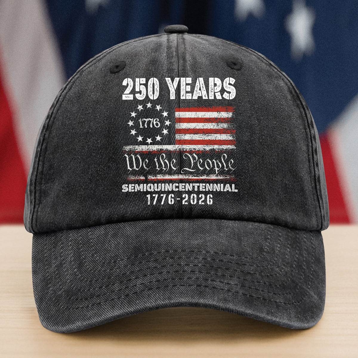 Celebrate Our America 250th Anniversary United States Washed Denim Baseball Cap HA75 897414
