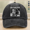 Custom Photo Best Dad Ever Washed Denim Baseball Cap HA75 921358