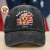 Custom Photo Even My Dogs Love USA 250 Washed Denim Baseball Cap HO82 894720