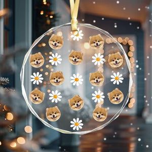 Custom Face Photo With Icon For Pet Lover Glass Ornament TH10 894293