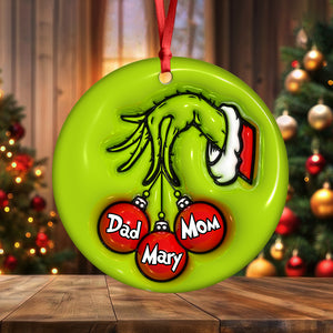 Custom Name Christmas Family Members Family 3D Effect Print Ceramic Ornament HA75 897450