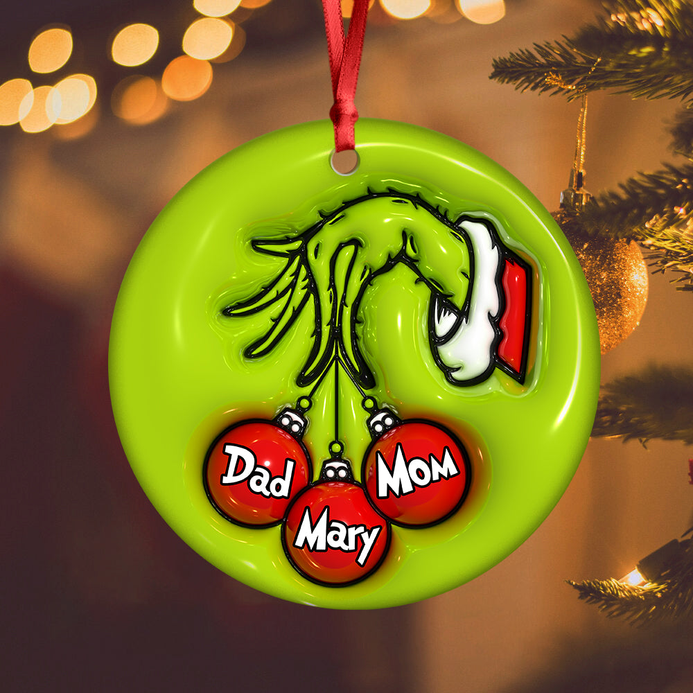 Custom Name Christmas Family Members Family 3D Effect Print Ceramic Ornament HA75 897450