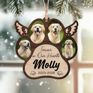 Personalized Pet Memorial Paw Wood Ornament HO82 894376