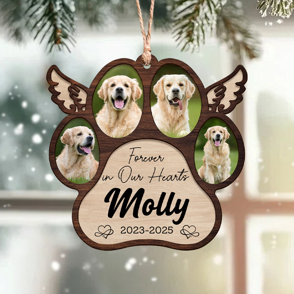 Personalized Pet Memorial Paw Wood Ornament HO82 894376