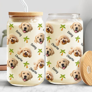 Custom Dog Cat Face Glass Can Funny Gift For Dog Lovers Cat Lovers CH07 895618