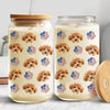 Custom Dog Cat Pet Photo With Icon US Flag Glass Can With Lid Gift for Pet Lovers HA75 920330