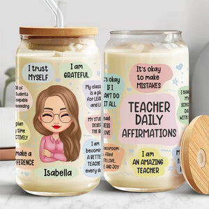 Personalized Teacher Daily Glass Can With Lid Gift For Teacher HA75 892620