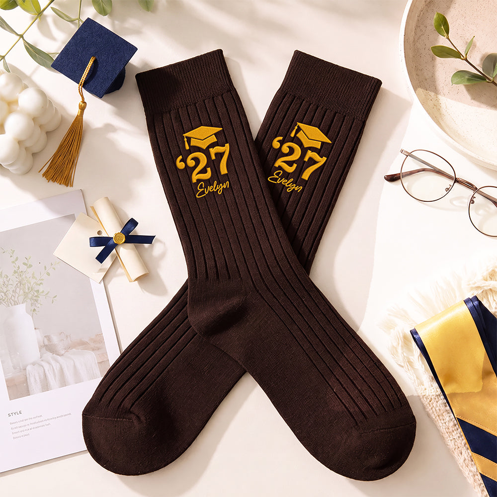 Custom Name Graduation Socks 2027 - Personalized Senior Gift for Her LM32 669919