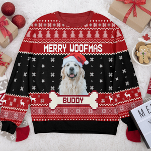 Custom Photo Merry Woofmas Feliz Navidog Ugly Sweater Christmas Gift For Dog Lovers CH07 896442