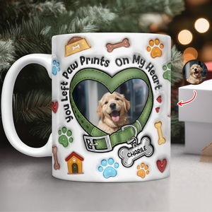 You Left Paw Prints On My Heart Custom Dog Photo 3D Inflated Effect Mug CH07 896676