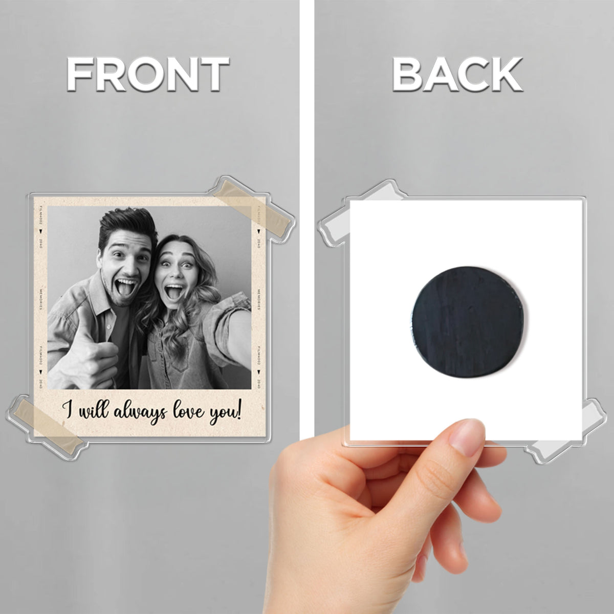 Custom Couple Photo Acrylic Fridge Magnet Valentine Gift, Anniversary Gift HA75 920108