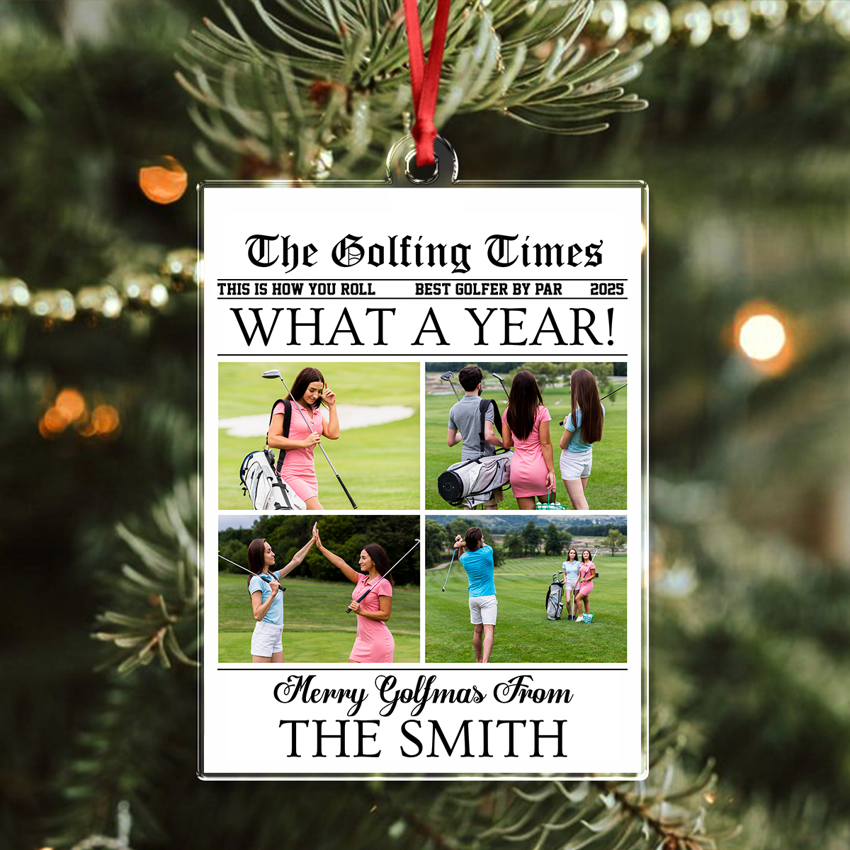 Custom Photo What A Year Acrylic Ornament Christmas Gift For Golf Lovers HO82 894692