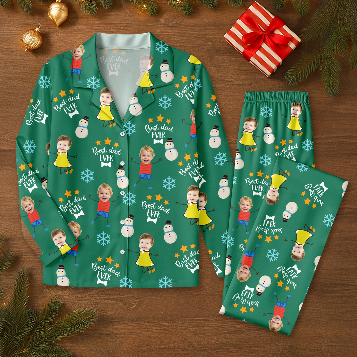 Custom Face Kid Best Mom Ever, Best Dad Ever Pajamas HA75 892876