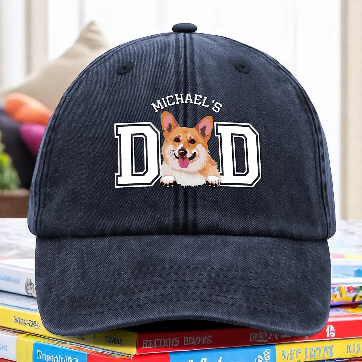 Personalized Dog Cat Dad Washed Denim Baseball Cap Gift For Father's Day HO82 893954