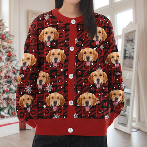 Custom Buddy Photo Christmas Snow Cardigan CH07 899584