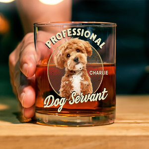 Custom Photo Servant Of Dog Cat Whiskey Glass Gift For Dog Cat Lovers HO82 893962