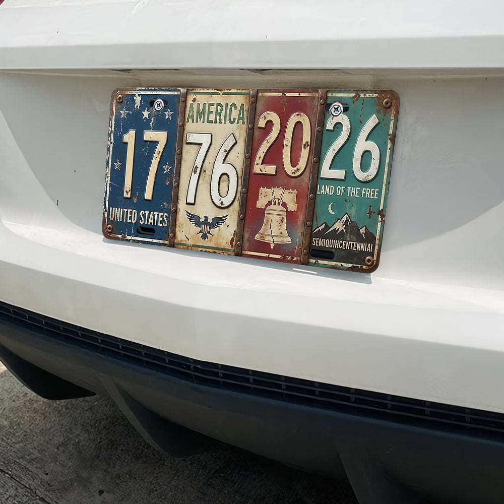 Rustic 250th Anniversary USA Vintage Style License Plate HA75 920542