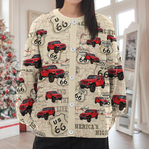 Custom Car Photo Route 66 Vintage Cardigan For Car Lover CH07 899814