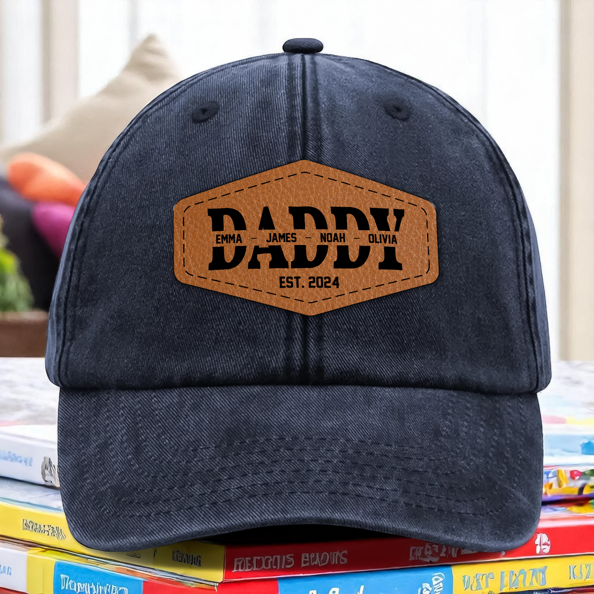 Custom Name Dad With Kid Denim Baseball Cap TH10 894027