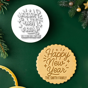 Custom Family Name Let's Party Cheers 2026 Cookie Stamp TH10 898011