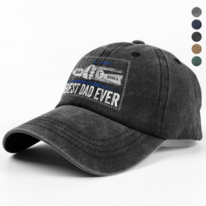 Personalized Gift Best Dad Ever Washed Denim Baseball Cap LM32 893981