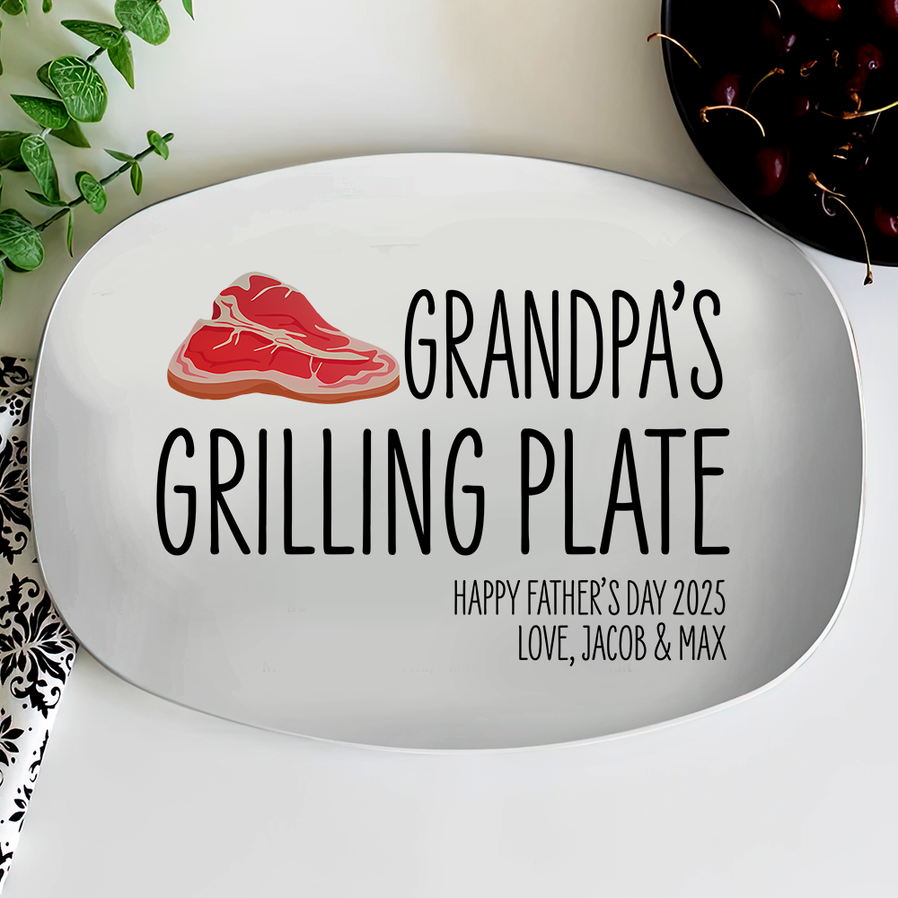 Daddy's Grilling Plate Platter Personalized Gift For Father's Day, BBQ Lovers HO82 894004