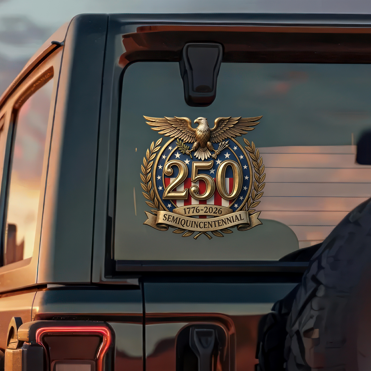 1776-2026 250 Semiquincentennial Car Window Decal Sticker HA75 920142
