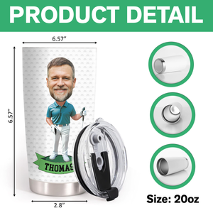 Custom Face Photo Tumbler With Golf Ball Texture TH10 898129