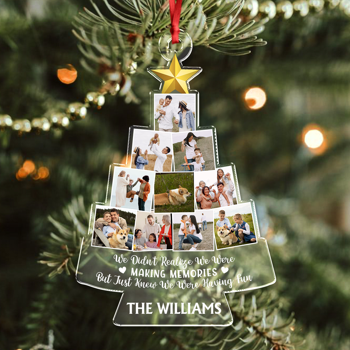 Custom Family Photo We Just Knew We're Having Fun Christmas Acrylic Ornament LM32 895901