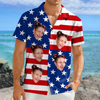 Custom Face American Flag Hawaiian Shirt Personalized Funny Independence Day Gift CH07 896108