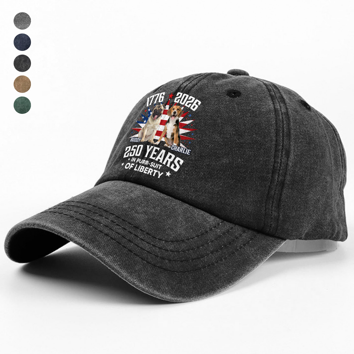 Custom Photo Freedom Vintage Washed Denim Baseball Cap HO82 901228
