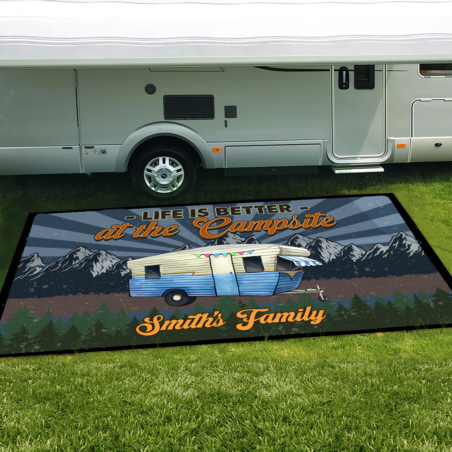 Personalized Retro Camping Patio Rug Gift For Family Love Camping CH07 896196