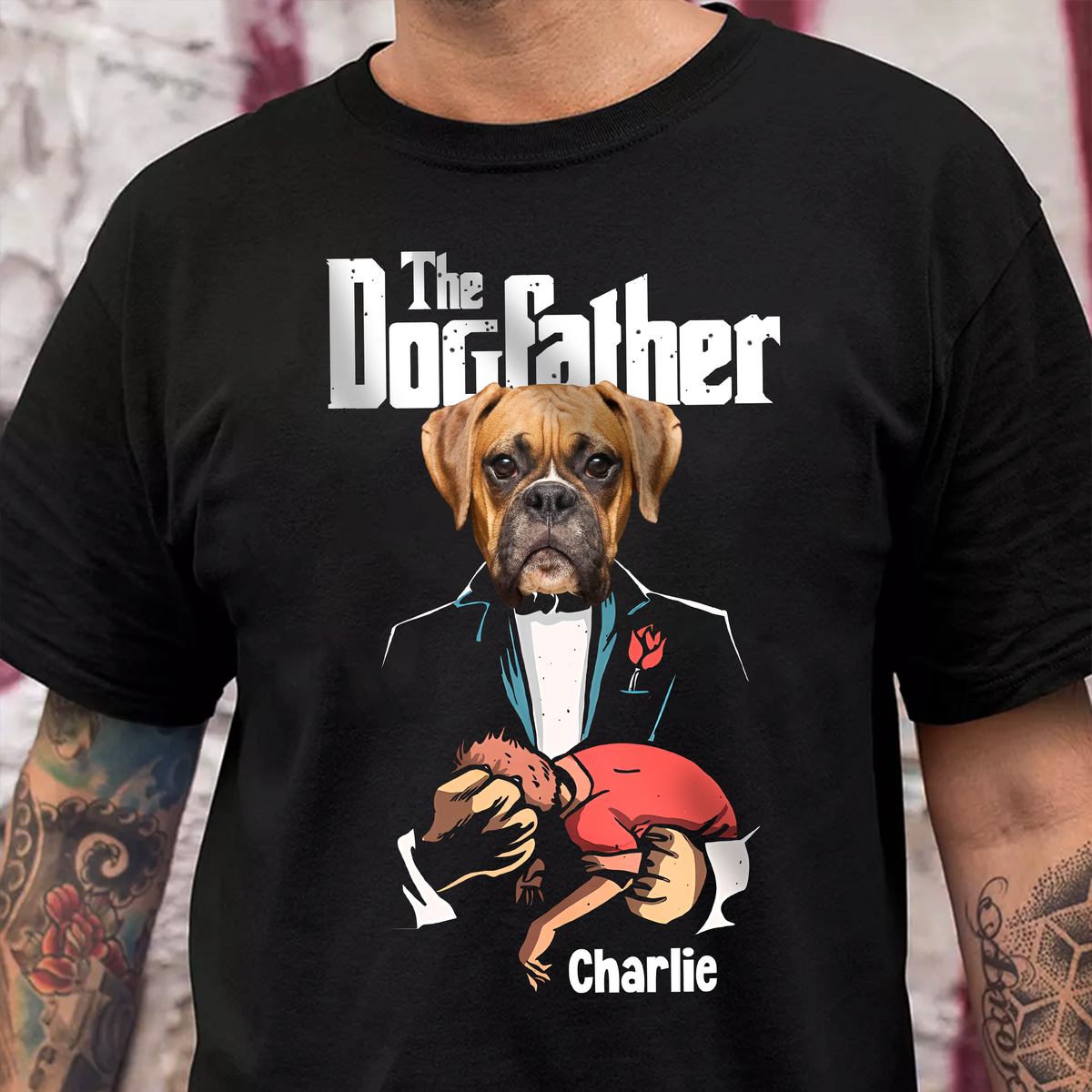 Custom Dog Photo The Dogfather Shirt Personalized Gift For Dog Dad HO82 893868