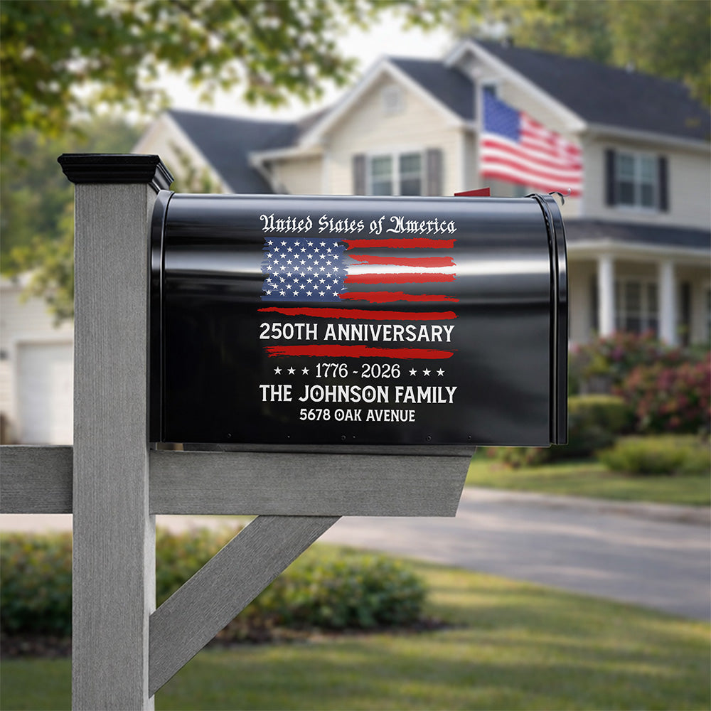 Personalized USA 250th Anniversary Mailbox Decal HO82 901006