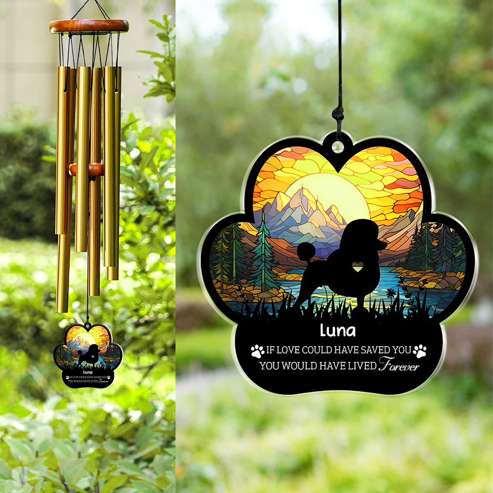 Custom Name And Dog Forever In My Heart Dog Memorial Acrylic Wind Chimes LM32 893763