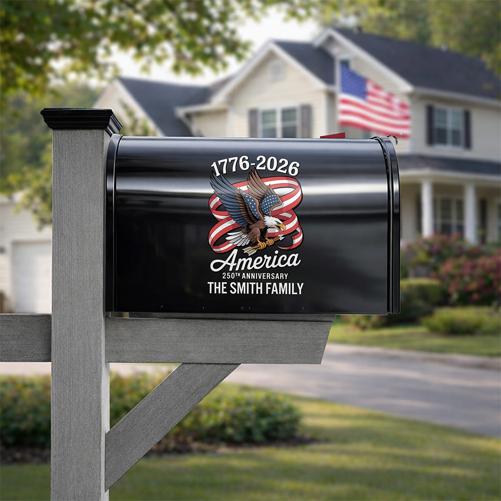 Personalized America 250Th Anniversary 1776-2026 Eagle Us Flag Mailbox Decal HO82 901014
