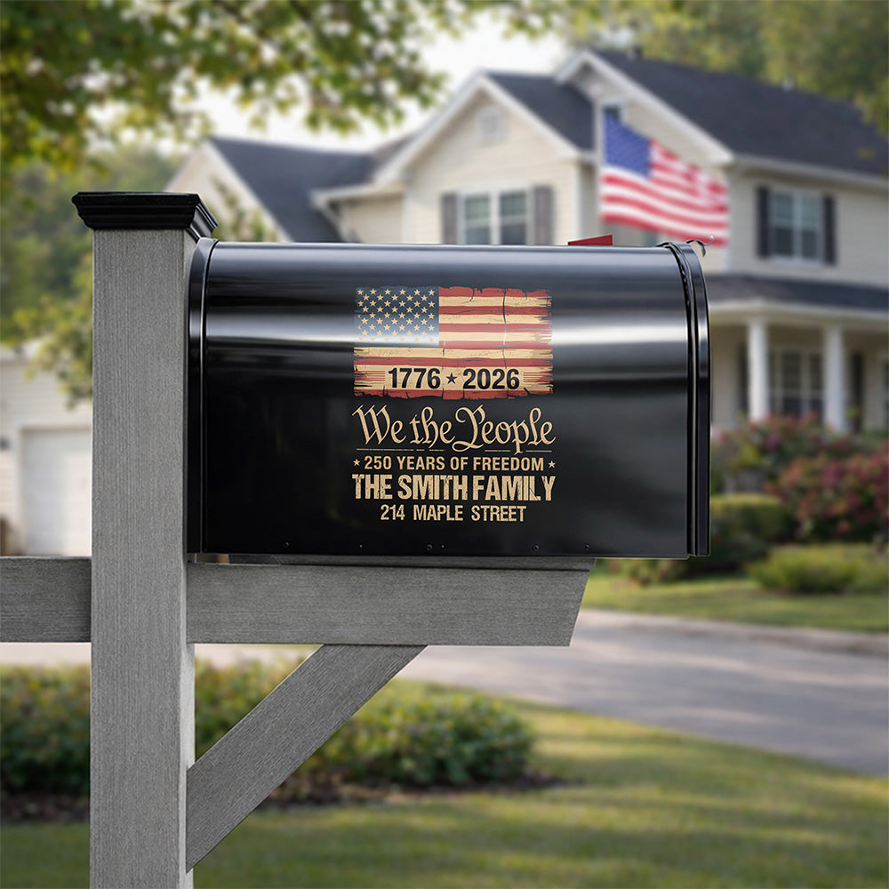 Personalized America 250th Birthday US Flag 250 Years We The People Mailbox Decal HO82 901028