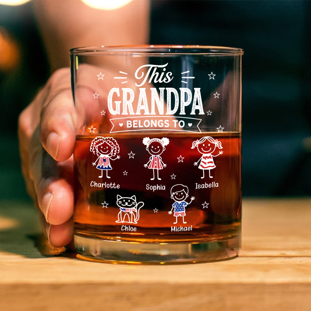 Custom Kid Names This Papa Belongs To Whiskey Glass - Personalized Father’s Day Gift CH07 911388