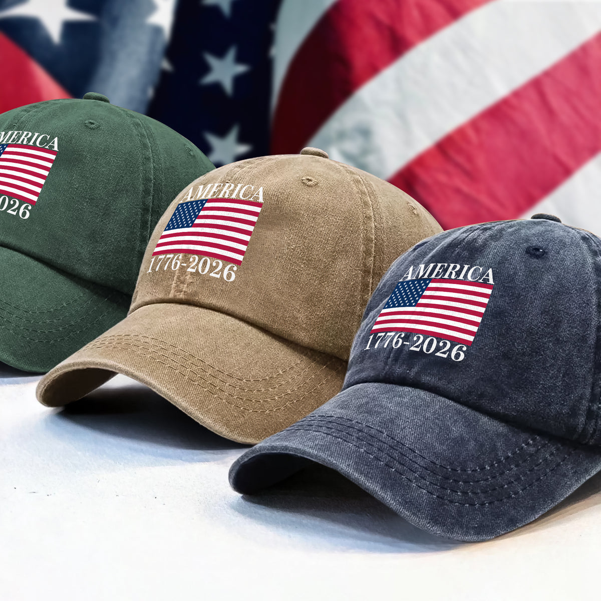 America 250 Years Washed Denim Baseball Cap TH10 894839