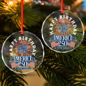 America 250 Semiquincentennial Fireworks Celebration Glass Ornament HO82 894608