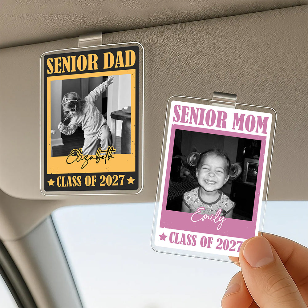 Custom Photo Senior Mom - Class Of 2027 Acrylic Car Visor Clip HA75 922088