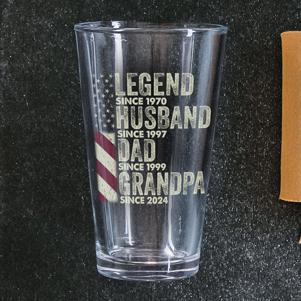 Personalized Legend Husband Dad Grandpa Print Beer Glass TH10 892941