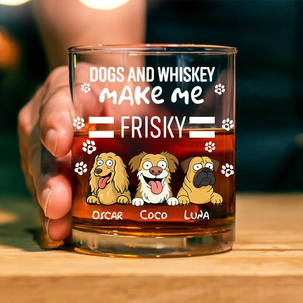 Personalized Funny Dog Make Me Friskey Whiskey Glass LM32 893367